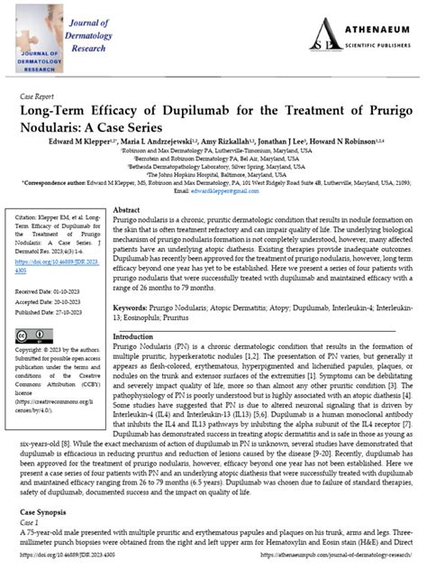 Long Term Efficacy Of Dupilumab For The Treatment Of Prurigo Nodularis