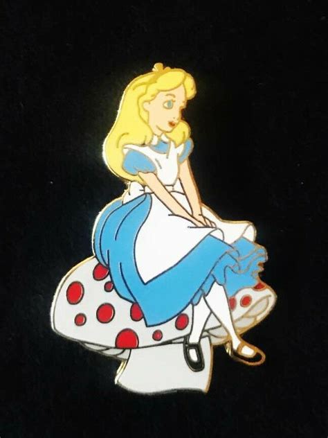 Disney Wdw Alice In Wonderland Alice Sitting On A Mushroom Pin Color