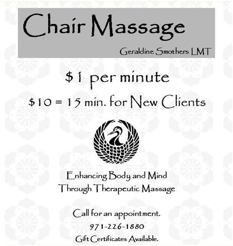 Chair Massage Flyer Templates Massage Therapy Business Massage Chair Massage Therapy