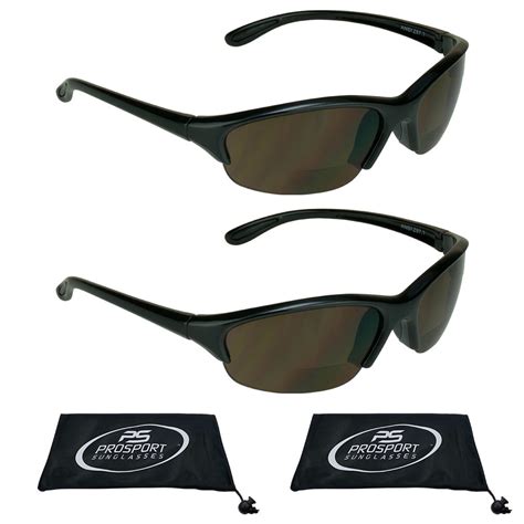 prosport bifocal sunglass women black protective safety semi rimless 2 pairs
