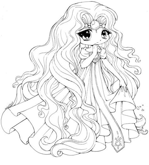 Princess Emeraude Chibi Draw Coloring Page Netart