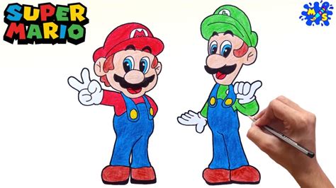 How To Draw Super Mario Bros Mario And Luigi Step By Step Youtube