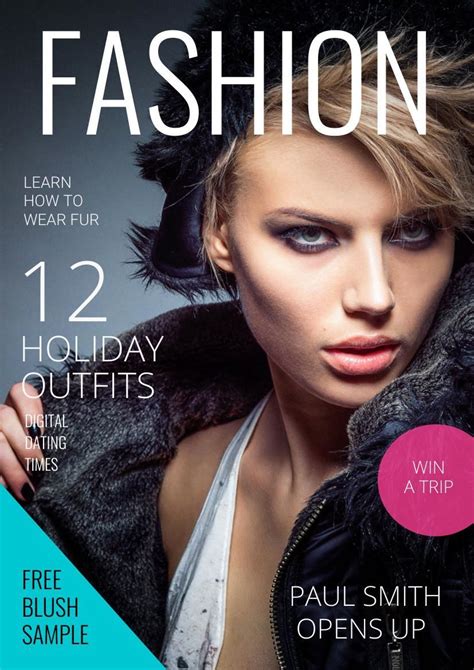 Fashion Magazine Cover Template Magazine Cover Template Fashion Magazine Cover Book Cover