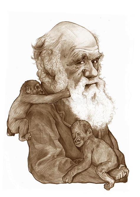Charles Darwin Caricature Sketch Editorial Photography Illustration