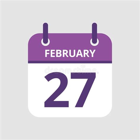 27th February Calendar Stock Illustration Illustration Of 27th 131768974