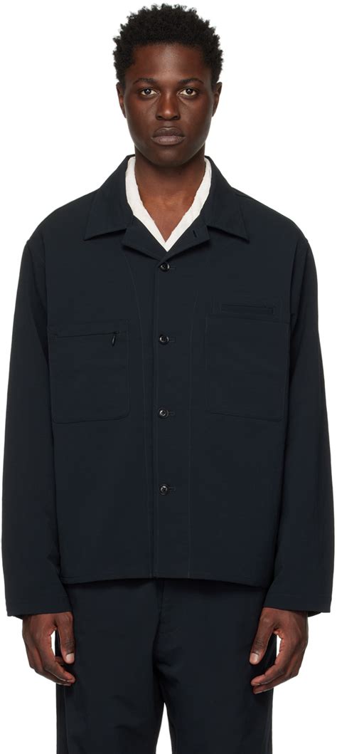 Nanamica Black Spread Collar Jacket Ssense Uk