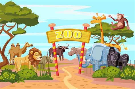 Cartoon Animals Zoo Royalty Free Vector Image