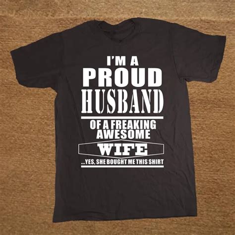 Buy New Proud Husband Of A Freaking Awesome Wife T Tee Top T Shirt Men Funny