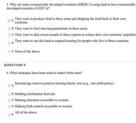 Solved 5 Why Are More Economically Developed Countries
