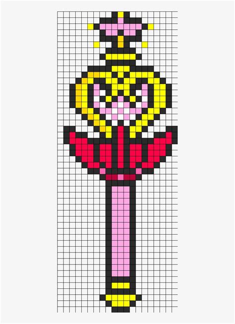 Sailor Mini Moon Wand Perler Bead Pattern Dessin Pixel Sailor Moon Perler Beads Wands PNG