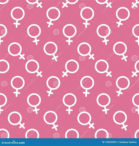 Female Sex Symbol Icon Seamless Pattern Vector Background Stock Vector