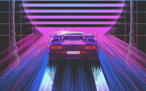 Download Wallpaper 1680x1050 Car Retro Art 80s Neon Widescreen 16