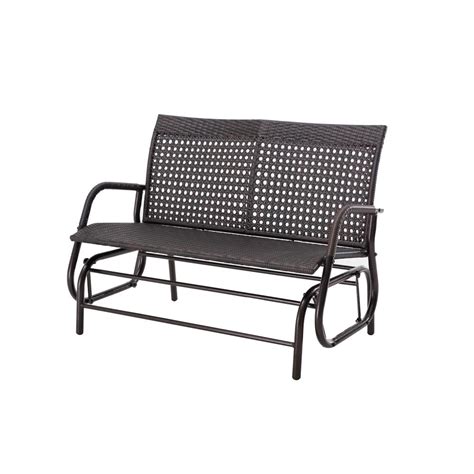 Hampton Bay Fall River Patio Double Glider With Cushion Insert