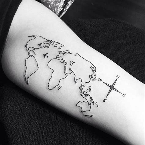 40 world map tattoos that will ignite your inner travel bug tattooblend hd tattoo design ideas