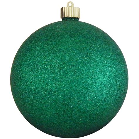 6 150mm Shatterproof Green Glitter Christmas Ball Ornament By