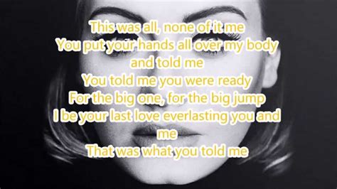Adele Send My Love To Your New Lover Lyrics Youtube