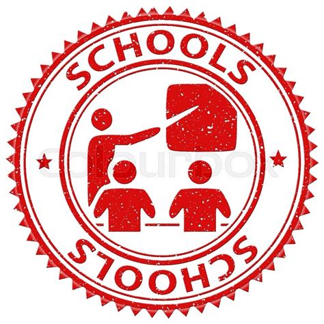 Schools Stamp Indicating University Stock Image Colourbox