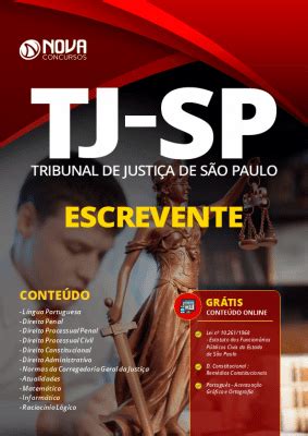 Intensifique seus estudos para o concurso do tj sp 2021. Apostila Concurso TJ SP 2021 PDF e Impressa Escrevente