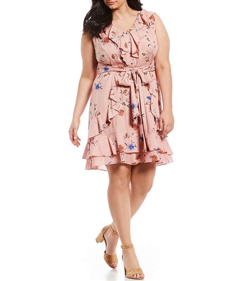 Lyst Jessica Simpson Plus Size Nimah Woven Floral A Line Dress In Pink