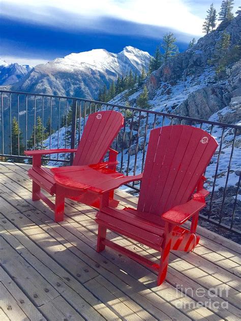 Red Chairs Banff Photograph By Susan Garren