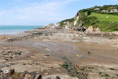Combe Martin Beach With Hills In Background Go South West Travel In