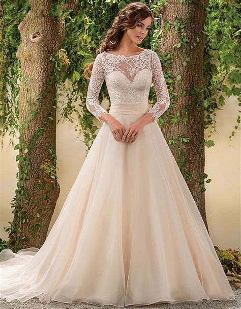 We've researched the best long sleeve wedding dresses out there. Long Sleeve Lace Wedding Dress Vintage A Line Chiffon ...