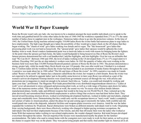 World War Ii Paper Free Essay Example