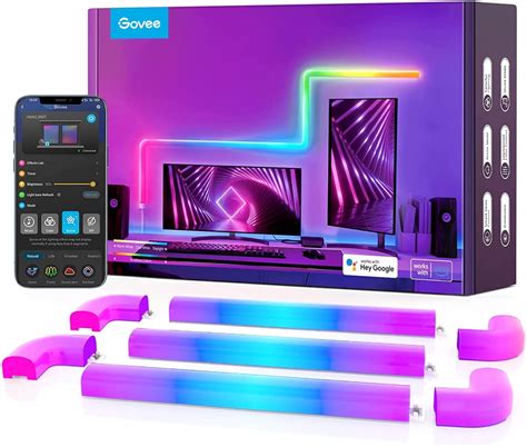 Govee Glide Rgbic Smart Wall Light Multicolor Customizable Music Sync