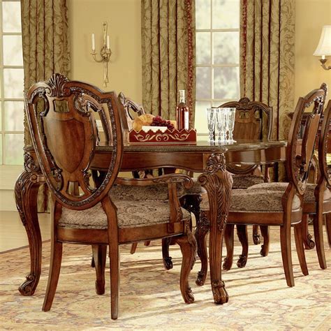 100% solid wood from tabletop to table legs, no heat treated pressured wood like mdf, particleboard, or veneer top fabricated. Old World Leg Dining Table ART Furniture | Furniture Cart
