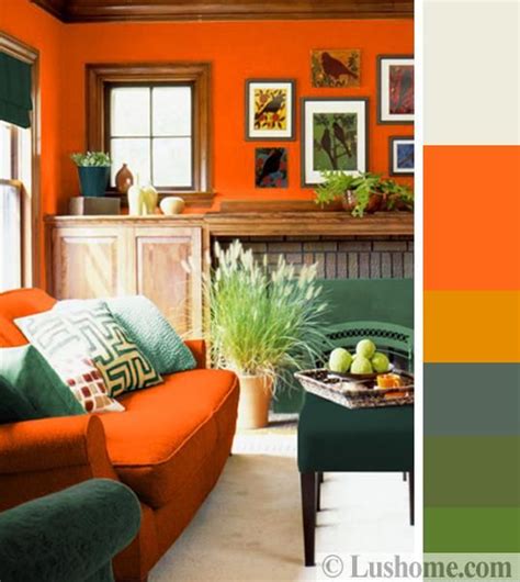 Stylish Orange Color Schemes For Vibrant Fall Decorating Living Room