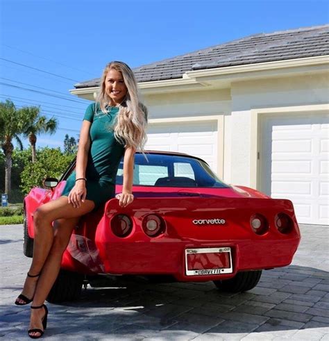 Car Girl Fast Cars Corvette Bmw Car American Vehicles Girls Red