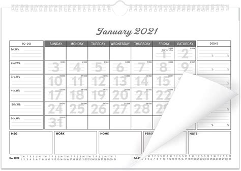 Calendario 2019 Calendario De Pared 2019 2020 Con 18 Meses 381 X 30