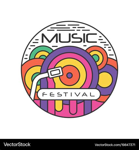 Multi Colored Logo Template For Music Festival Vector Image