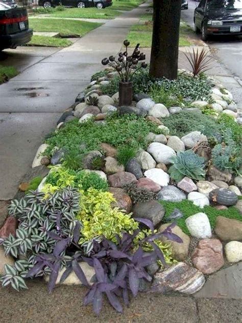 50 Awesome Front Yard Rock Garden Landscaping Ideas