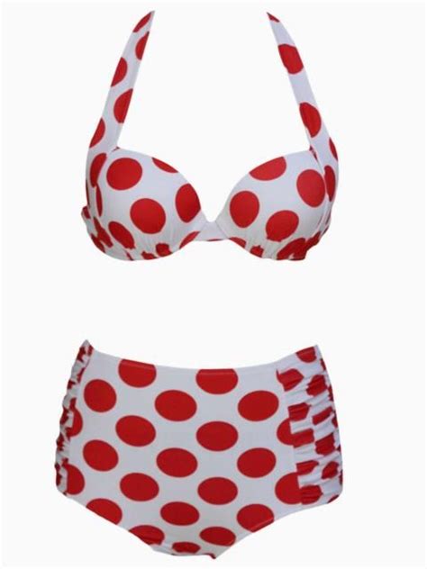 Red Polka Dot Triangle Bikini Choies Vintage Swimwear Two Piece