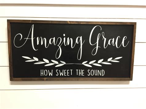 Amazing Grace Sign Framed Large Wood Sign Rioak