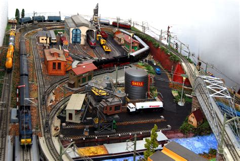 Marklin Train Layout With Port And Industry Scenery Modeltreinen