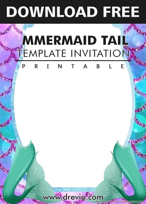 Free Printable Mermaid Birthday Invitation Templates Download