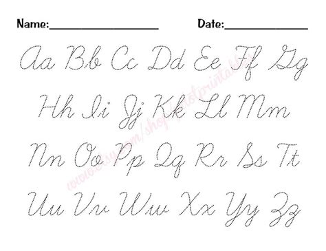 Tired of being embarrassed by your penmanship? Cursive Alphabet Trace Worksheet PDF Printable | Etsy