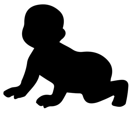 Crawling Silhouette Infant Child Silhouette Baby Png Download 928