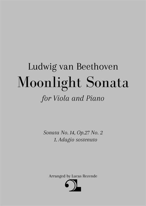 Moonlight Sonata For Viola And Piano Arr Lucas Rezende Sheet Music Ludwig Van Beethoven
