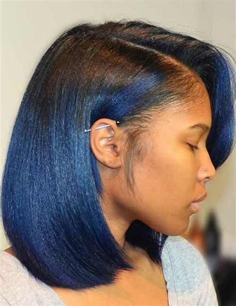 Best Hair Color Ideas For Black Women Pelo Color Azul Curly Hair