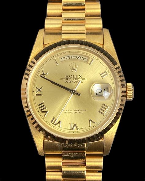Lot Rolex Oyster Perpetual Day Date 18k Gold Watch