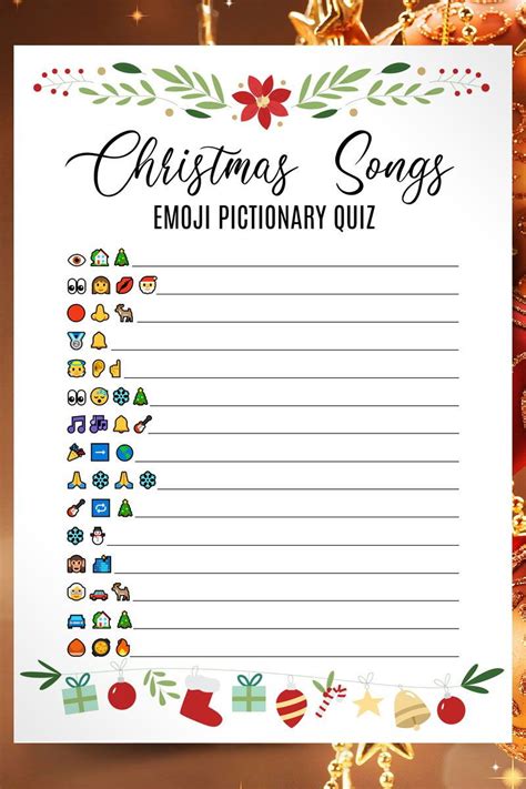 Answers Christmas Song Emoji Quiz Printable