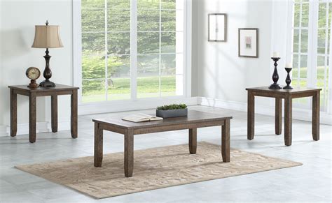 Coffee table, 43 industrial coffee table for living room, retro central table with shelf, wooden tabletop and metal frame living room table, cocktail table tea table, rustic brown. SEBASTIAN 3-PIECE COFFEE TABLE SET, GREY | Walmart Canada