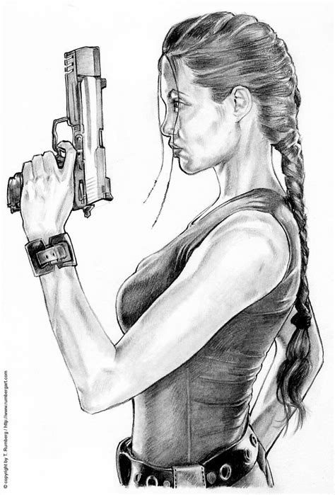 Tomb Raider Angelina Jolie By Tomjogi On Deviantart Art Drawings Beautiful Art Sketches
