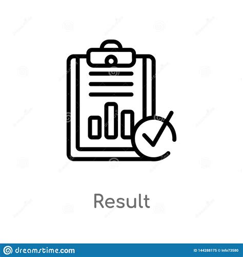 Outline Result Vector Icon Isolated Black Simple Line Element