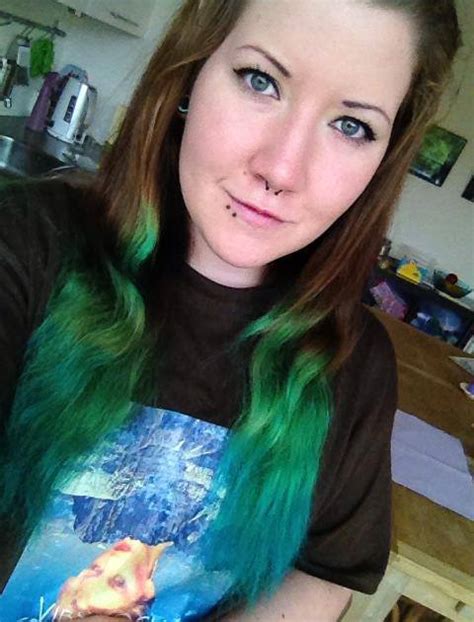 Got My Green Hair Back With Blue Tips Ive Colored My