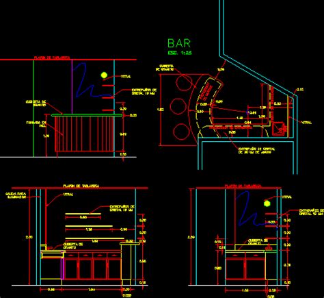 Furniture Bar Of Bar Dwg Section For Autocad • Designs Cad