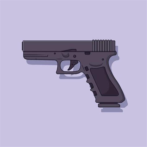 Glock Vector Icon Illustration Handgun Vector Flat Cartoon Style